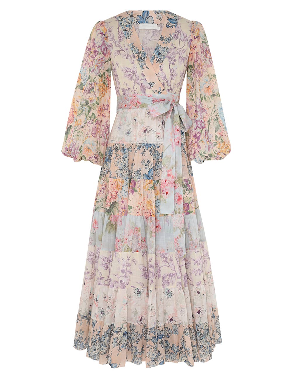Zimmermann Halliday Tiered Wrap Midi Dress Floral Size 3